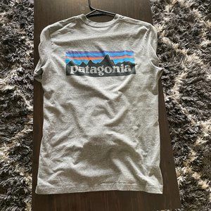 Patagonia Grey Logo Long Sleeve Tee (Small)